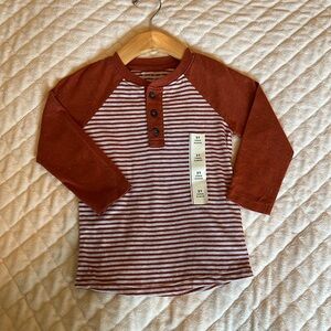 Cat & Jack Orange Striped Long Sleeve Boys 2T Shirt